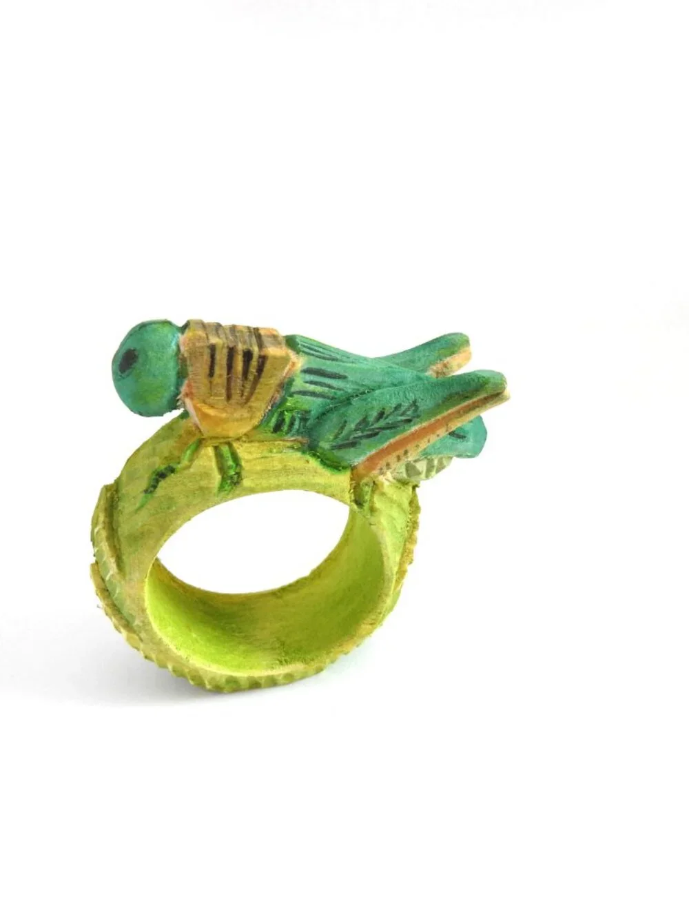 Vintage Hand Carved Wood Insect Napkin Rings Set of 4 Ladybug Ant Bee Grasshoper